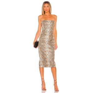 Katie May | Vixen Faux Leather Dress in Camel Snake | Size XS
